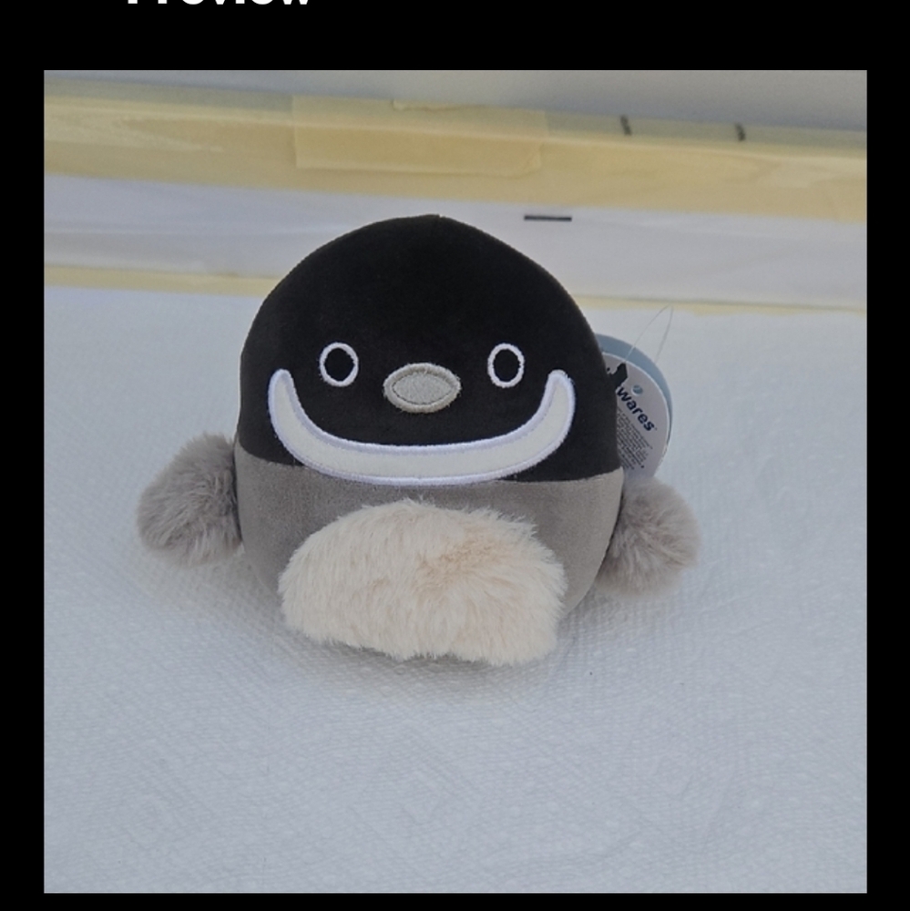 Squishmallows Gray and Cream Stuffed Animal